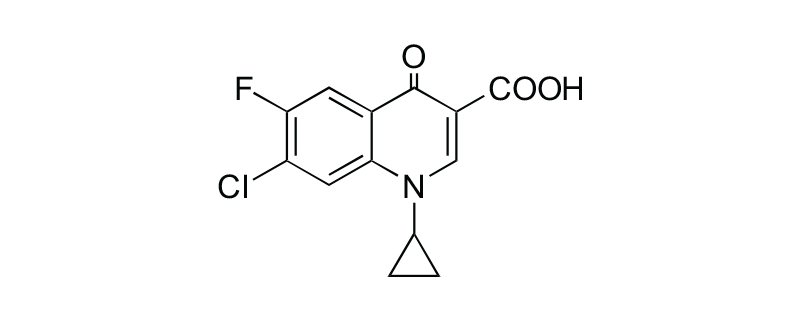 Structure of 7-CHLORO-1-CYCLOPROPYL-6-FLUORO-1,4-DIHYDRO-4-OXOQUINOLINE-3-CARBOXYLICACID